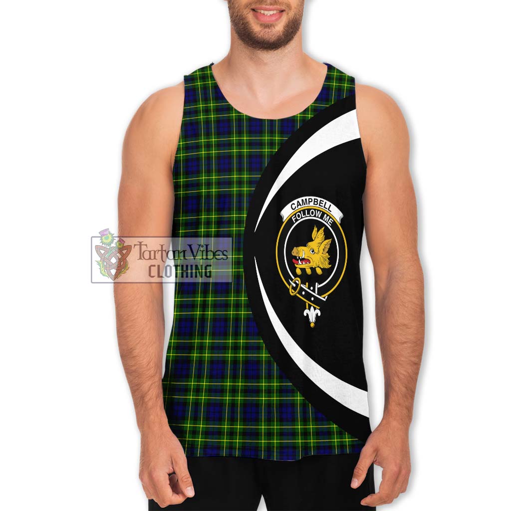 Campbell of Breadalbane Modern Tartan Men's Tank Top with Family Crest Circle Style Men - Tartan Vibes Clothing