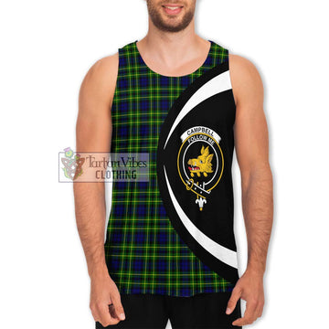 Campbell of Breadalbane Modern Tartan Men's Tank Top with Family Crest Circle Style