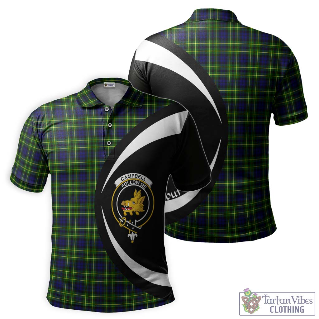 Campbell of Breadalbane Modern Tartan Men's Polo Shirt with Family Crest Circle Style Kid - Tartan Vibes Clothing