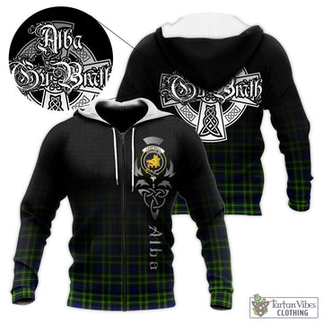 Campbell of Breadalbane Modern Tartan Knitted Hoodie Featuring Alba Gu Brath Family Crest Celtic Inspired