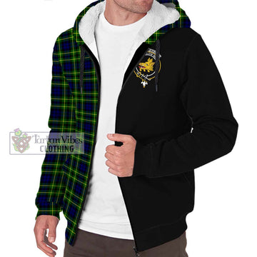 Campbell of Breadalbane Modern Tartan Sherpa Hoodie with Family Crest and Half Of Me Style