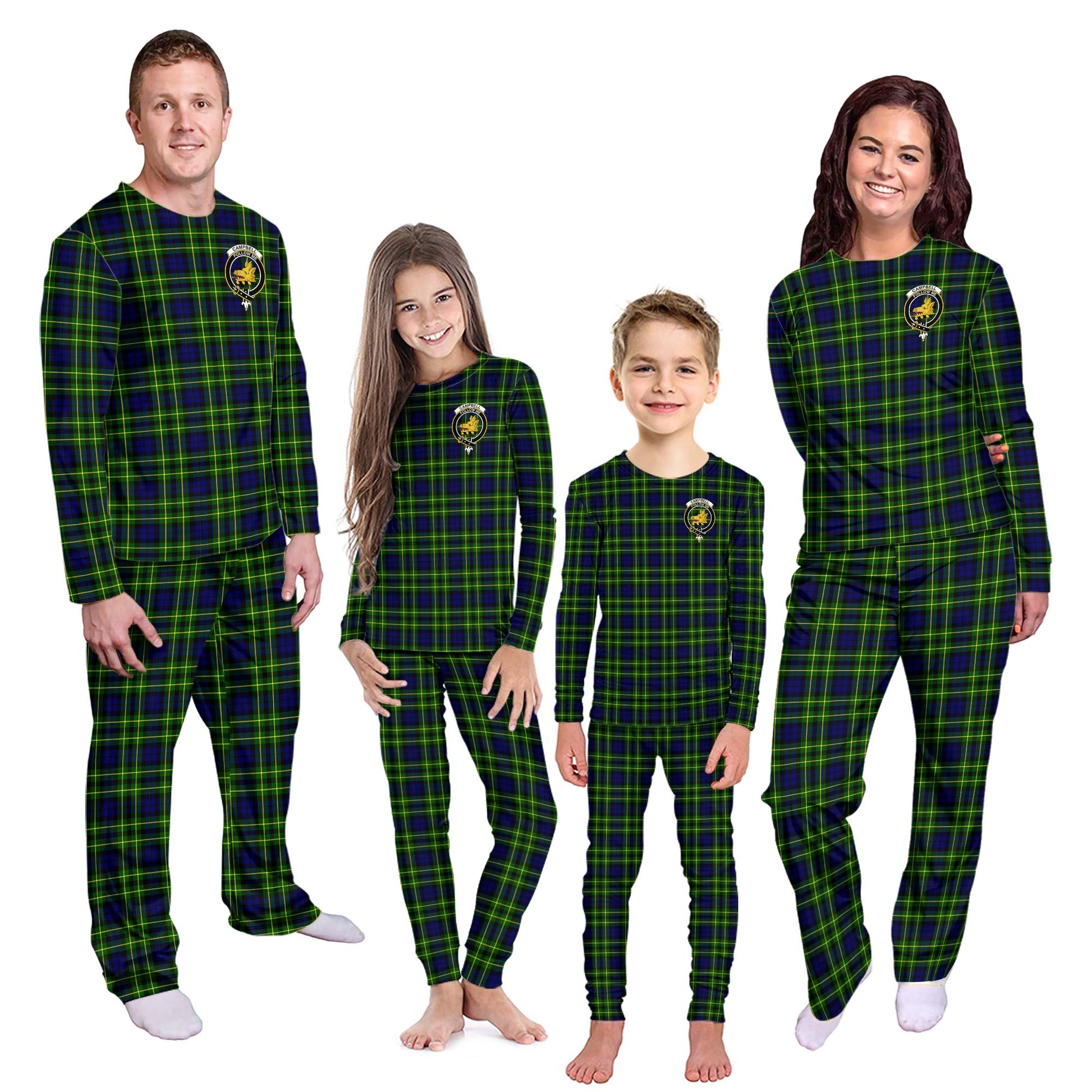 Campbell of Breadalbane Modern Tartan Pajamas Family Set with Family Crest Kid - Tartan Vibes Clothing