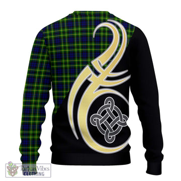 Campbell of Breadalbane Modern Tartan Ugly Sweater with Family Crest and Celtic Symbol Style