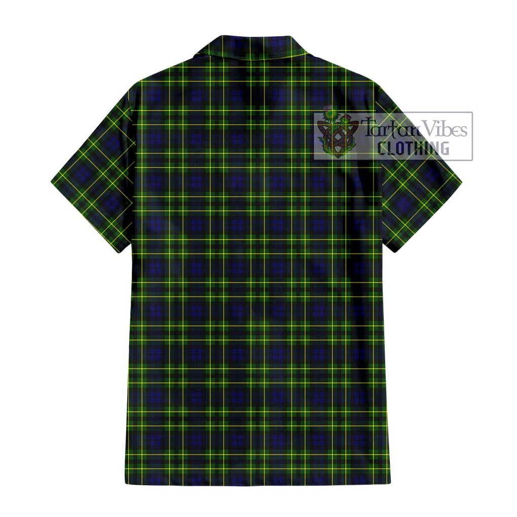 Campbell of Breadalbane Modern Tartan Short Sleeve Button Shirt with Family Crest DNA In Me Style - Tartanvibesclothing Shop