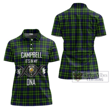 Campbell of Breadalbane Modern Tartan Women's Polo Shirt with Family Crest DNA In Me Style