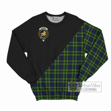 Campbell of Breadalbane Modern Tartan Sweatshirt with Family Crest and Military Logo Style