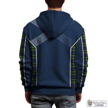 Campbell of Breadalbane Modern Tartan Hoodie with Family Crest and Scottish Thistle Vibes Sport Style