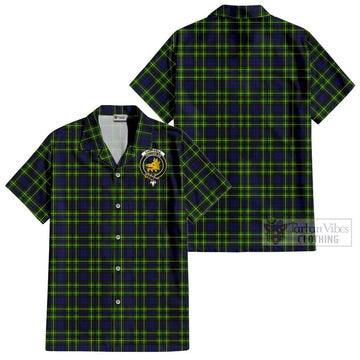 Campbell of Breadalbane Modern Tartan Cotton Hawaiian Shirt with Family Crest