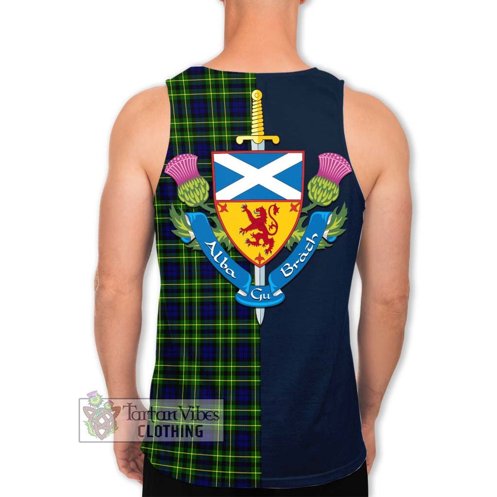 Tartan Vibes Clothing Campbell of Breadalbane Modern Tartan Men's Tank Top with Scottish Lion Royal Arm Half Style