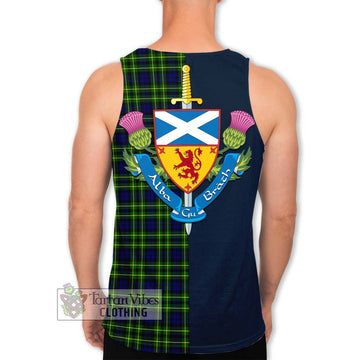 Campbell of Breadalbane Modern Tartan Men's Tank Top Alba with Scottish Lion Royal Arm Half Style