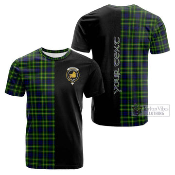 Campbell of Breadalbane Modern Tartan Cotton T-shirt with Family Crest and Half Of Me Style