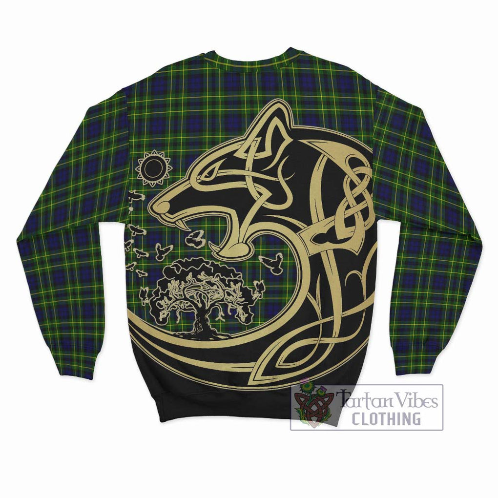 Campbell of Breadalbane Modern Tartan Sweatshirt with Family Crest Celtic Wolf Style - Tartan Vibes Clothing