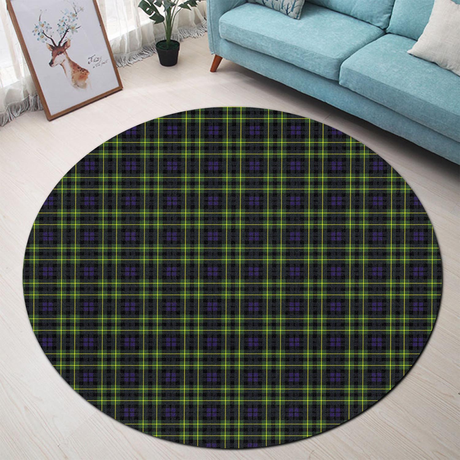 Campbell of Breadalbane Modern Tartan Round Rug - Tartanvibesclothing