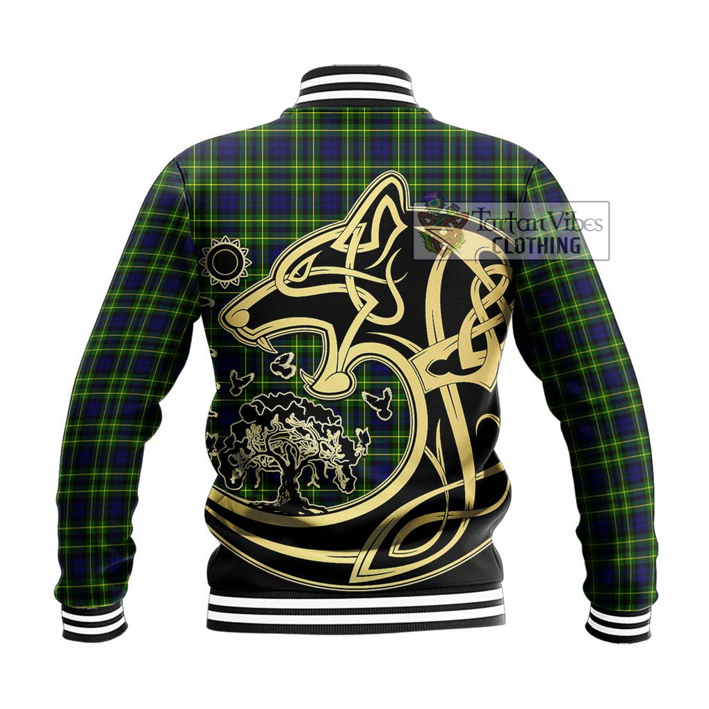 Campbell of Breadalbane Modern Tartan Baseball Jacket with Family Crest Celtic Wolf Style - Tartan Vibes Clothing