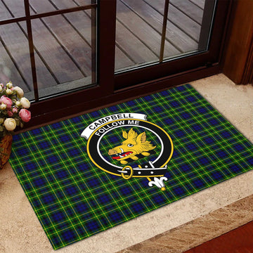 Campbell of Breadalbane Modern Tartan Door Mat with Family Crest