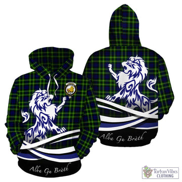 Campbell of Breadalbane Modern Tartan Hoodie with Alba Gu Brath Regal Lion Emblem