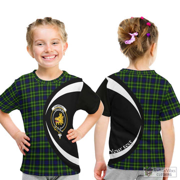 Campbell of Breadalbane Modern Tartan Kid T-Shirt with Family Crest Circle Style