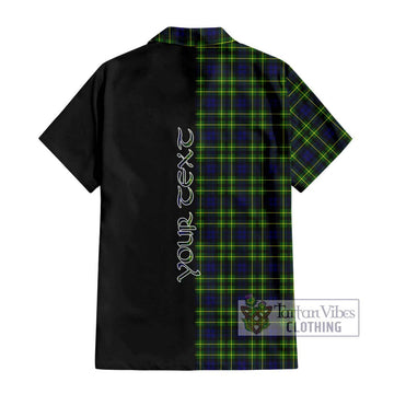 Campbell of Breadalbane Modern Tartan Short Sleeve Button Shirt with Family Crest and Half Of Me Style