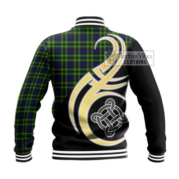 Campbell of Breadalbane Modern Tartan Baseball Jacket with Family Crest and Celtic Symbol Style