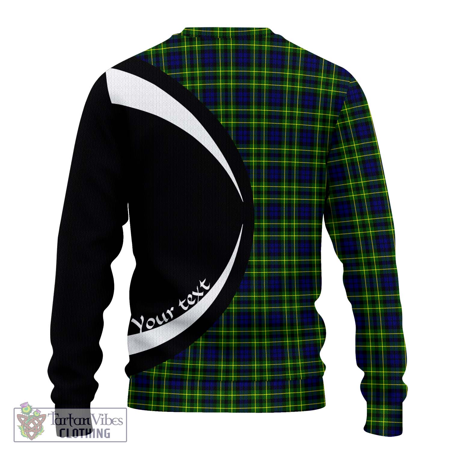 Tartan Vibes Clothing Campbell of Breadalbane Modern Tartan Knitted Sweater with Family Crest Circle Style