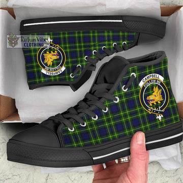 Campbell of Breadalbane Modern Tartan High Top Shoes with Family Crest