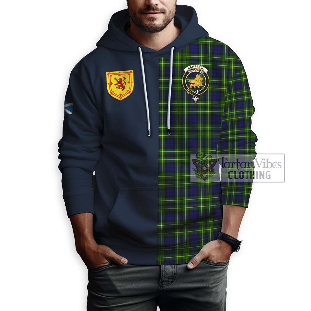 Tartan Vibes Clothing Campbell of Breadalbane Modern Tartan Hoodie with Scottish Lion Royal Arm Half Style