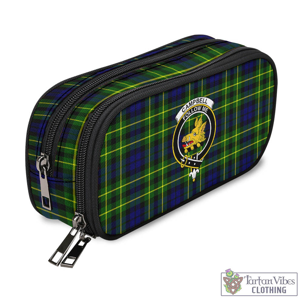 Tartan Vibes Clothing Campbell of Breadalbane Modern Tartan Pen and Pencil Case with Family Crest