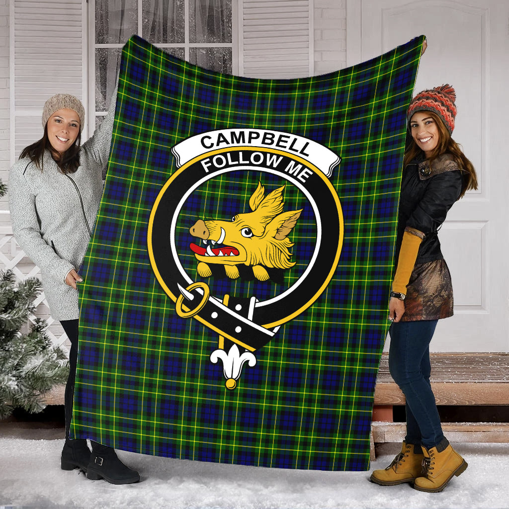 Campbell of Breadalbane Modern Tartan Blanket with Family Crest - Tartan Vibes Clothing