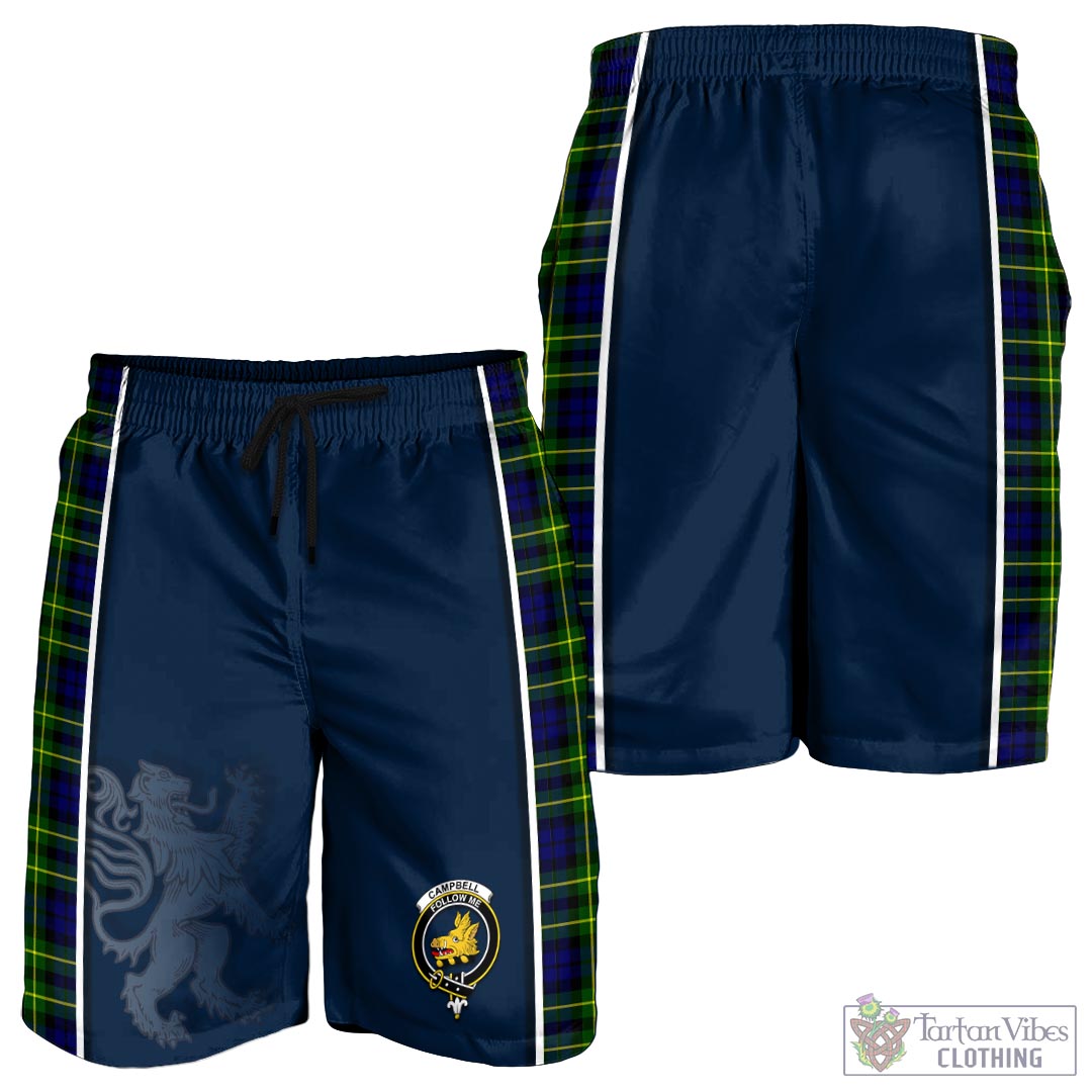 Tartan Vibes Clothing Campbell of Breadalbane Modern Tartan Men's Shorts with Family Crest and Lion Rampant Vibes Sport Style