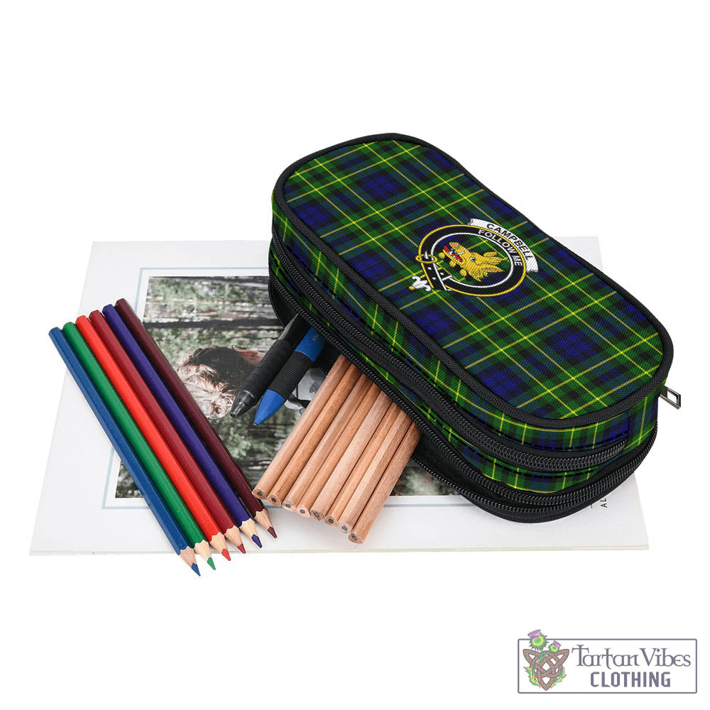 Tartan Vibes Clothing Campbell of Breadalbane Modern Tartan Pen and Pencil Case with Family Crest