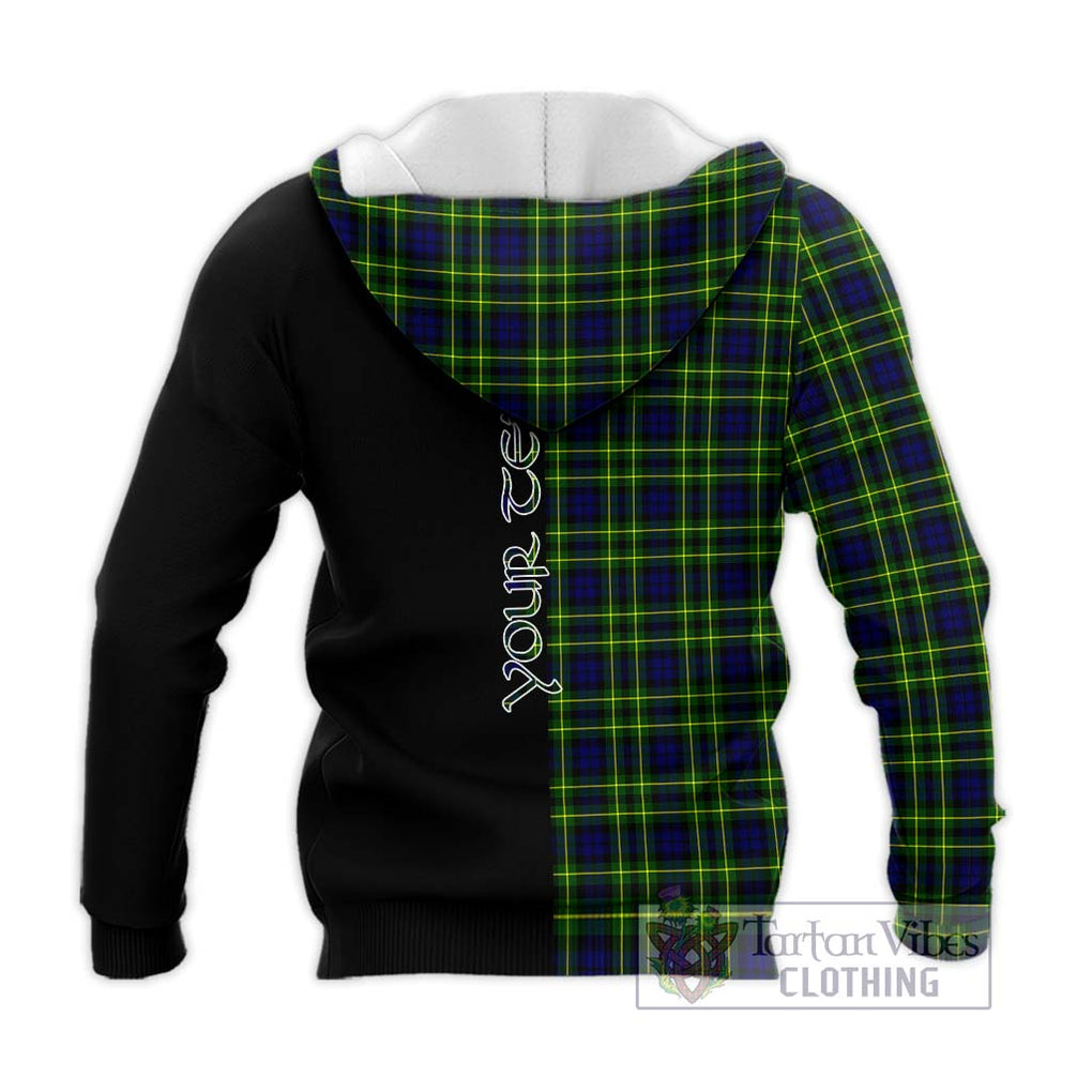 Campbell of Breadalbane Modern Tartan Knitted Hoodie with Family Crest and Half Of Me Style - Tartanvibesclothing Shop