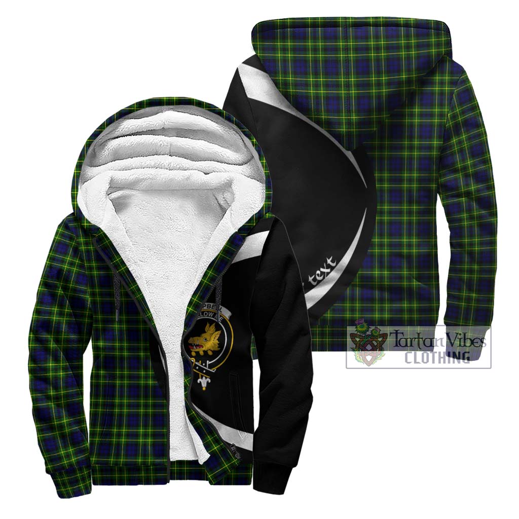 Campbell of Breadalbane Modern Tartan Sherpa Hoodie with Family Crest Circle Style Unisex - Tartan Vibes Clothing