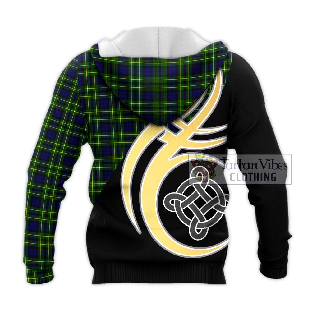 Campbell of Breadalbane Modern Tartan Knitted Hoodie with Family Crest and Celtic Symbol Style - Tartan Vibes Clothing