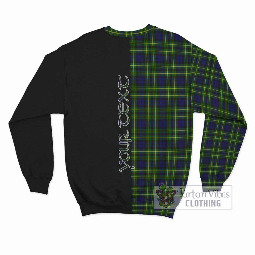 Campbell of Breadalbane Modern Tartan Sweatshirt with Family Crest and Half Of Me Style - Tartanvibesclothing Shop