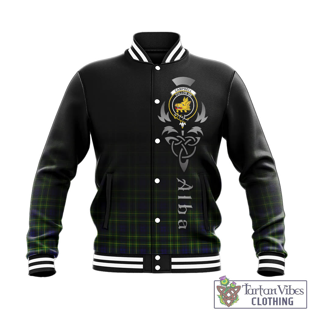 Tartan Vibes Clothing Campbell of Breadalbane Modern Tartan Baseball Jacket Featuring Alba Gu Brath Family Crest Celtic Inspired