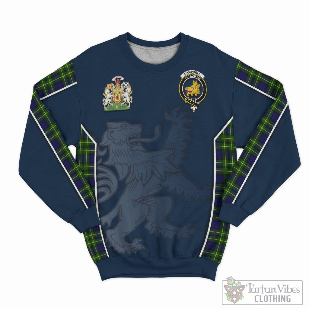 Tartan Vibes Clothing Campbell of Breadalbane Modern Tartan Sweater with Family Crest and Lion Rampant Vibes Sport Style