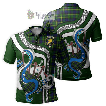 Campbell of Breadalbane Modern Tartan Polo Shirt with Epic Bagpipe Style