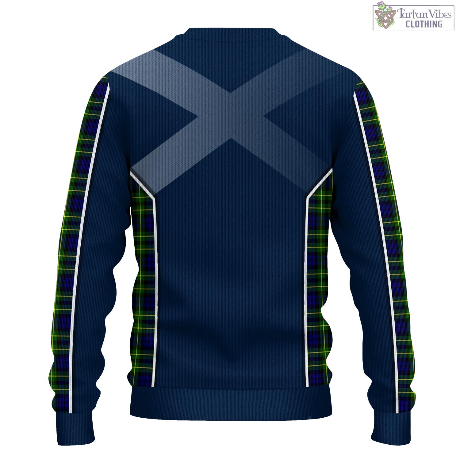 Tartan Vibes Clothing Campbell of Breadalbane Modern Tartan Knitted Sweatshirt with Family Crest and Scottish Thistle Vibes Sport Style