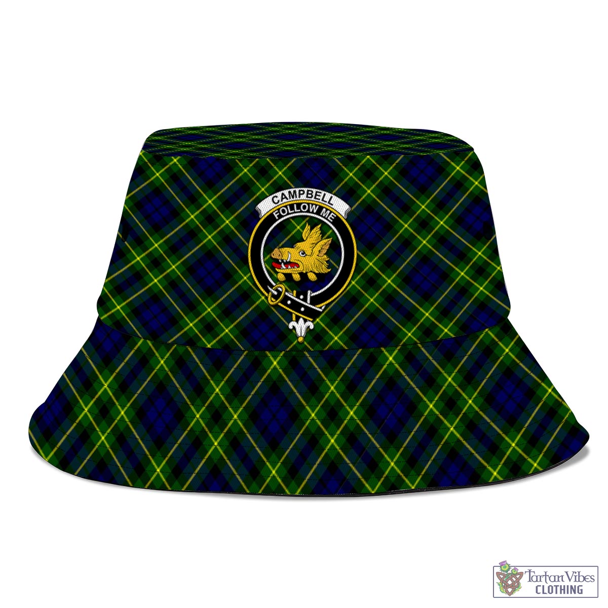 Tartan Vibes Clothing Campbell of Breadalbane Modern Tartan Bucket Hat with Family Crest