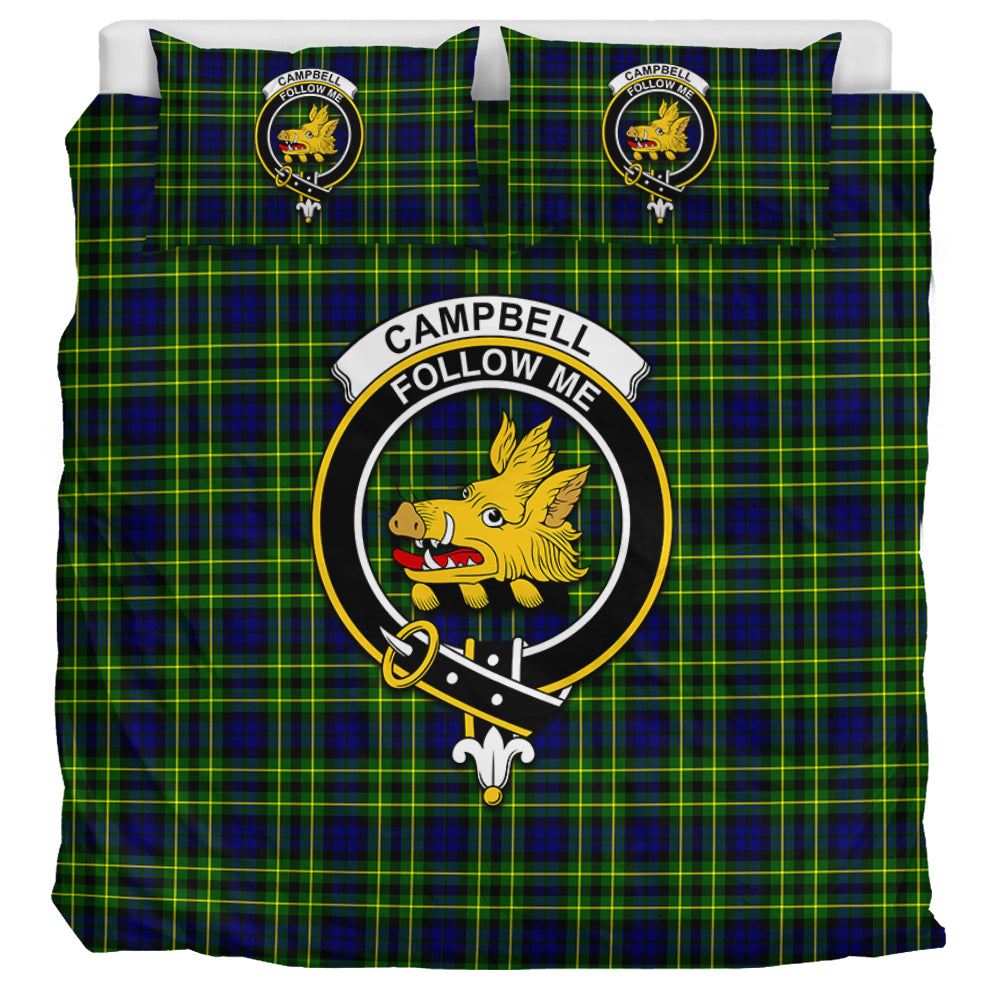 Campbell of Breadalbane Modern Tartan Bedding Set with Family Crest UK Bedding Set UK Super King 104*94 inch - Tartan Vibes Clothing