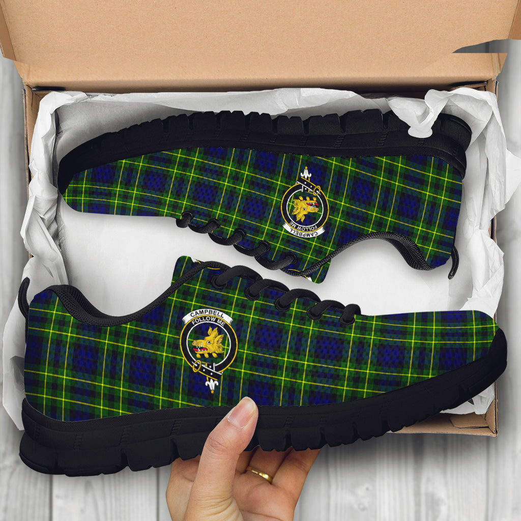 Campbell of Breadalbane Modern Tartan Sneakers with Family Crest - Tartan Vibes Clothing