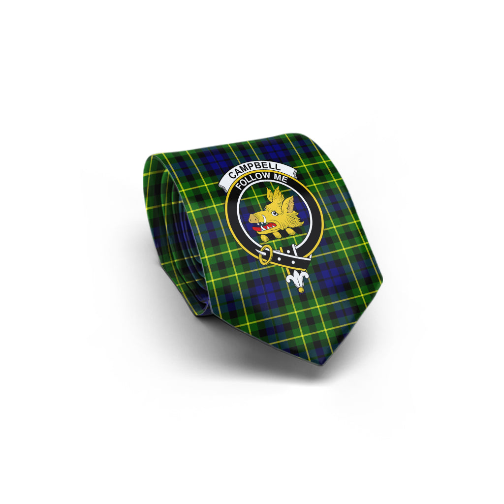 Campbell of Breadalbane Modern Tartan Classic Necktie with Family Crest - Tartan Vibes Clothing