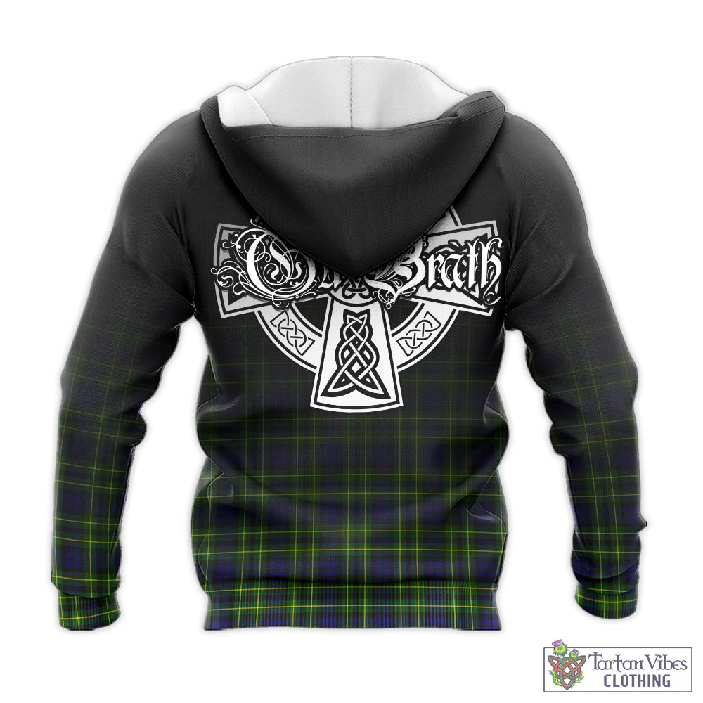 Tartan Vibes Clothing Campbell of Breadalbane Modern Tartan Knitted Hoodie Featuring Alba Gu Brath Family Crest Celtic Inspired