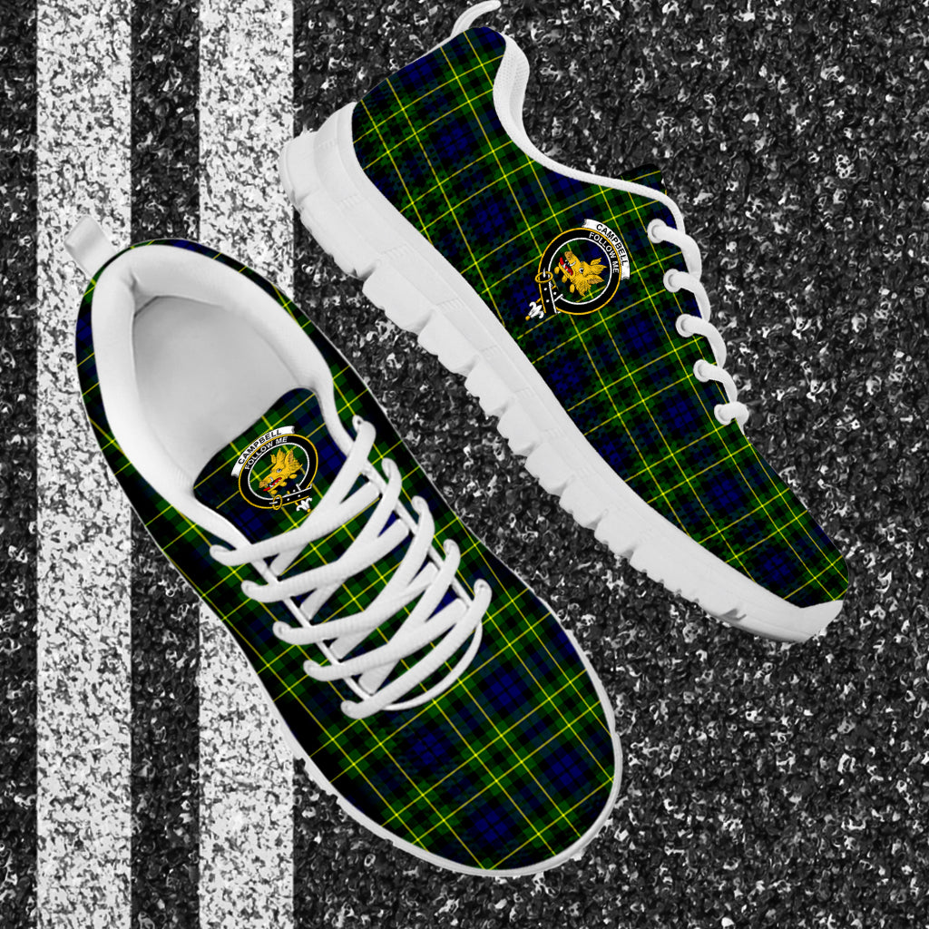 Campbell of Breadalbane Modern Tartan Sneakers with Family Crest - Tartan Vibes Clothing