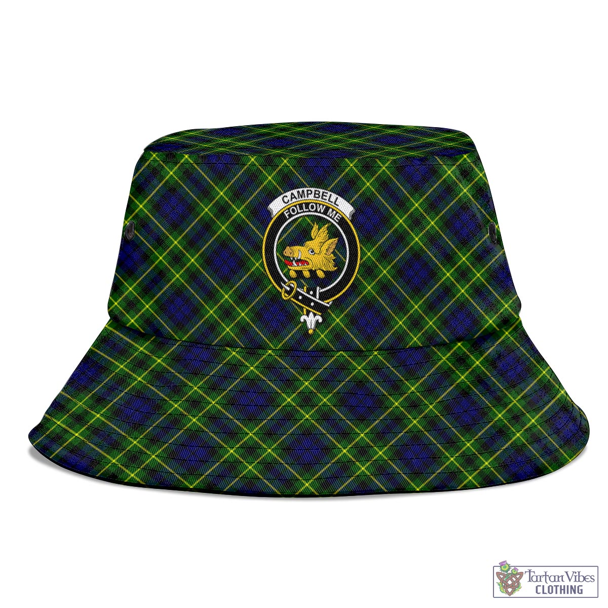 Tartan Vibes Clothing Campbell of Breadalbane Modern Tartan Bucket Hat with Family Crest