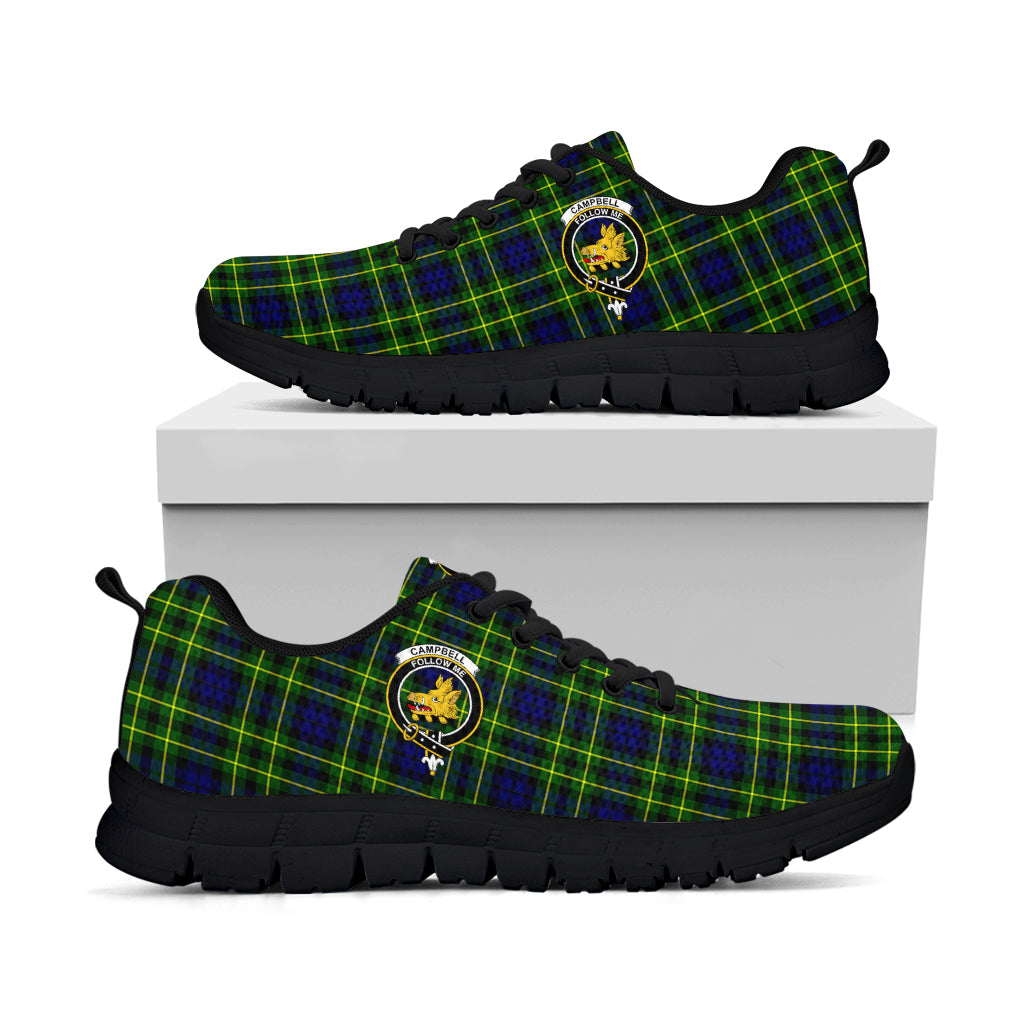 Campbell of Breadalbane Modern Tartan Sneakers with Family Crest - Tartan Vibes Clothing