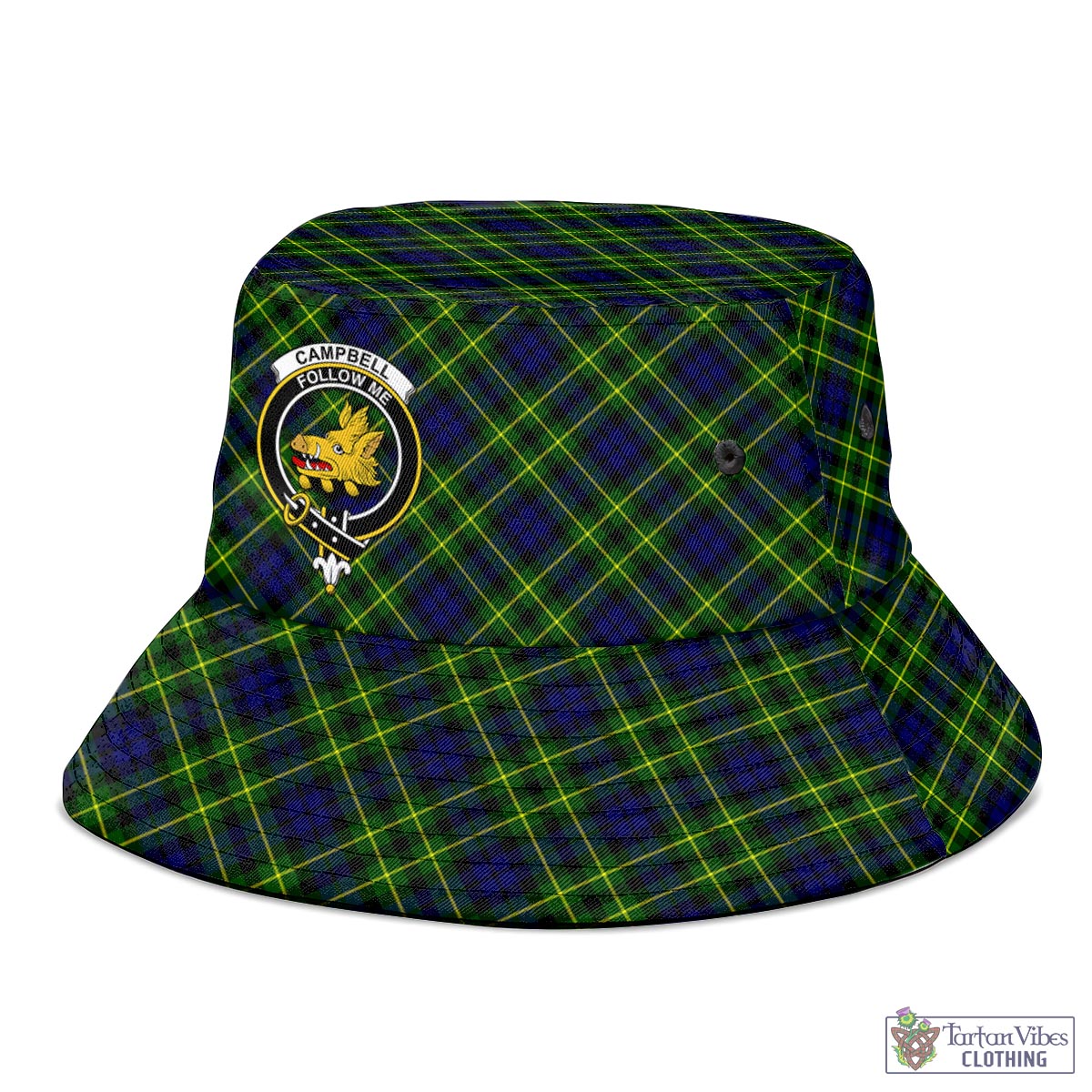 Tartan Vibes Clothing Campbell of Breadalbane Modern Tartan Bucket Hat with Family Crest