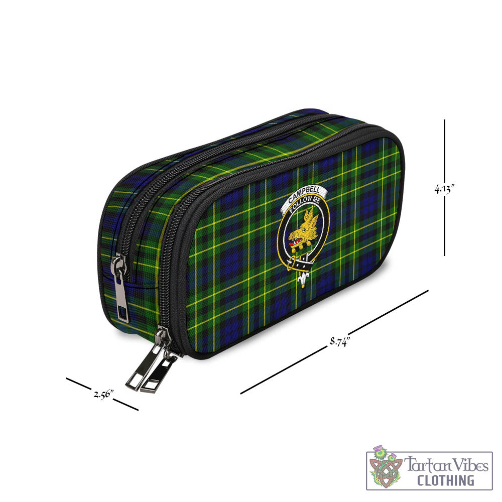 Tartan Vibes Clothing Campbell of Breadalbane Modern Tartan Pen and Pencil Case with Family Crest