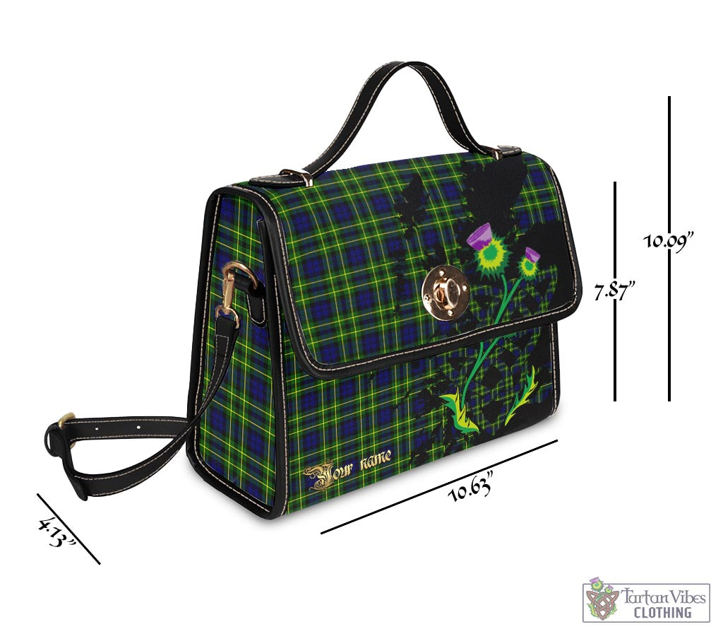 Tartan Vibes Clothing Campbell of Breadalbane Modern Tartan Waterproof Canvas Bag with Scotland Map and Thistle Celtic Accents