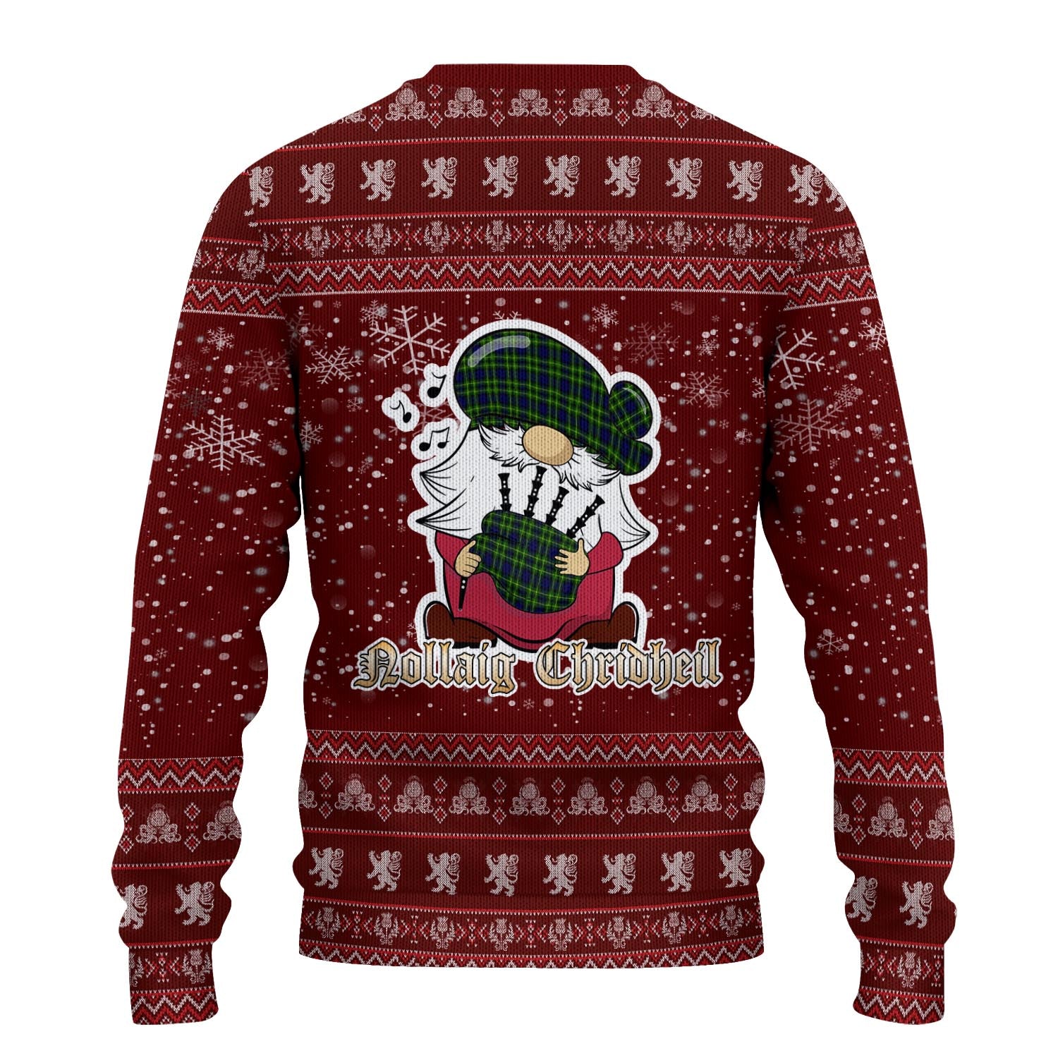 Campbell of Breadalbane Modern Clan Christmas Family Knitted Sweater with Funny Gnome Playing Bagpipes - Tartanvibesclothing